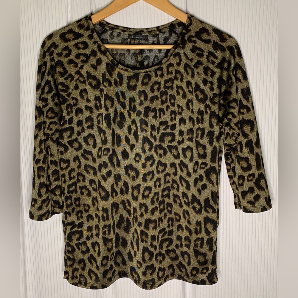 Dynamite - Slinky Leopard Print Top With Keyhole Back - Small